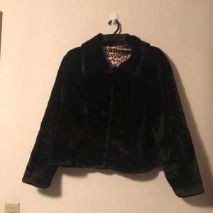 Hurley Black Faux Fur Size M Coat